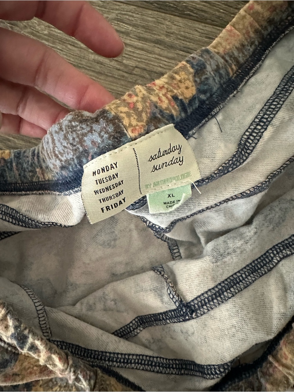Floral Printed Pull-On Joggers - Blue & Tan - Picture 4 of 4